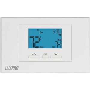 Lux Pro P521U Programmable 5-2 Day Thermostat for Home Use; 2 Heat, 1 Cool