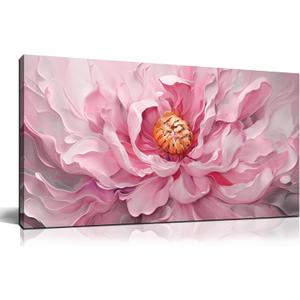 Prepeyssee Floral Wall Art for Living Room Pink Wall Art Large Botanical Artwork for Bedroom Office Teen Girl Room Decor Canvas Prints 20x40 Inch