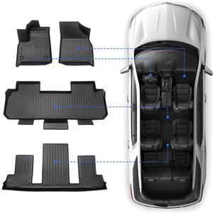 Sunsdrew Floor Mats for 2018-2023 Chevy Traverse Accessories (7 Seats Only)