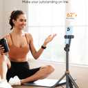 EUCOS 62" Phone Tripod, Tripod for iPhone & Selfie Stick with Remote, Extendable Cell Phone Stand & Ultimate Phone Holder, Solidest Phone Stand Compatible with iPhone/Android