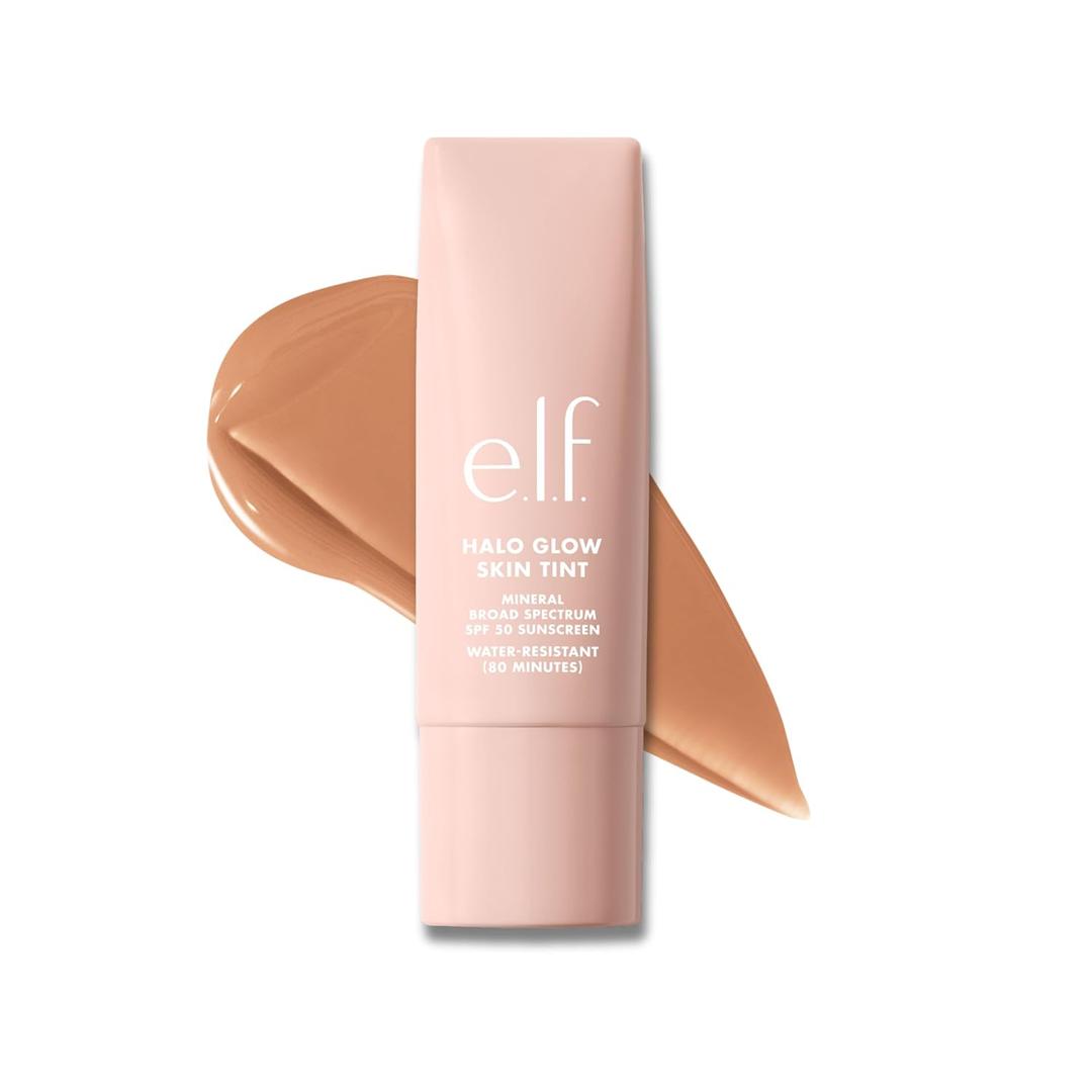 e.l.f. Halo Glow Skin Tint SPF 50, Tinted Moisturizer For Light, Buildable Coverage, Creates A Natural Glow, Vegan & Cruelty-Free, 9 Medium Cool 30ml