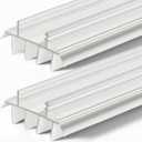 Pushglossy 2 Pcs Replacement Door Bottom with Vinyl Fins 36" Long 1 3/4" Wide Threshold Seal Bottom of Door Weatherstrip Kerf Weather Stripping for 7/8" Between Barbs (White)