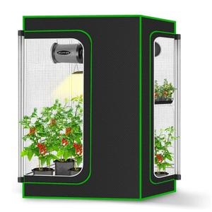 2-in-1 Grow Tent, 36"x24"x48" High Reflective Diamond Mylar with Multi-Chamber and Floor Tray for Hydroponic Indoor Growing