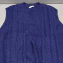 Hyipels Women's Sweater Vest, Long Cable Loose Knitted Sleeveless V Neck Casual Sweaters Tank Top Size Large