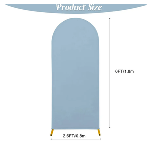 6FT Wedding Arch Cover Stretchy Fitted Arch Cover Round Top Stand Covers Double-Side Chiara Cover Backdrop Cover for Wedding Birthday Party Ceremony Baby Shower Decoration(Dusty Blue)