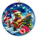 5 x Puerto Rico Christmas Ornament 2025, Double Sided Ceramic Ornaments for Christmas Tree Decorations, for Women and Men, Holiday Coqui Frog Puerto Rico Ornaments
