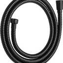 OFFO Shower Hose, Kink Free Stainless Steel Shower Hose Attachment Electroplating Handheld Shower Head Hose Flex Hoses Extension with Brass Insert & Nut for Pet Bathing Cleaning 60 in, Matte Black