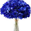 AVIVIHO Royal Blue Flowers Hydrangea Artificial Flowers 10pcs Full Faux Hydrangea Silk Flowers Heads Fake Silk Flowers with Stems for Home Wedding Party Centerpieces Arch Party Decoration