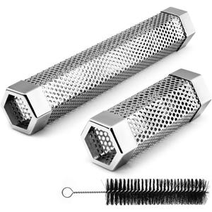 BEWAVE Pellet Smoker Tube for All Grill Electric Gas Charcoal or Smokers Hot/Cold, Free Tube Brush, 6&12 Inch
