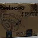 ReelWorks Air Hose Reel Retractable 3/8" Inch x 50' Foot Hybrid Polymer Hose Max 300PSI Commercial Polypropylene Construction