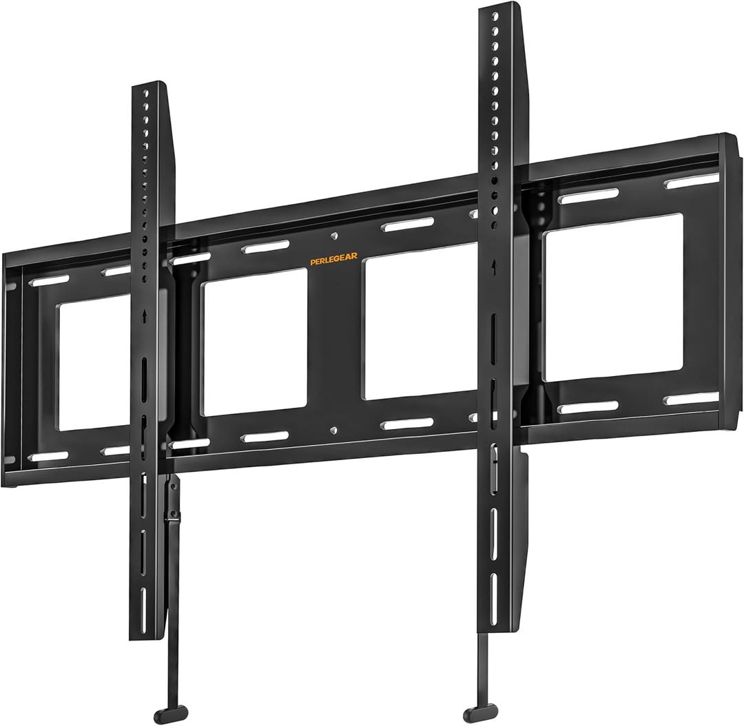 Perlegear Heavy Duty Fixed TV Wall Mount for 42"-115" TVs up to 225 lbs, Low Profile TV Mount Fits 16", 24", 32" Studs, One-Piece Bracket with Magnetic Pull Tabs, Max VESA 800x600mm