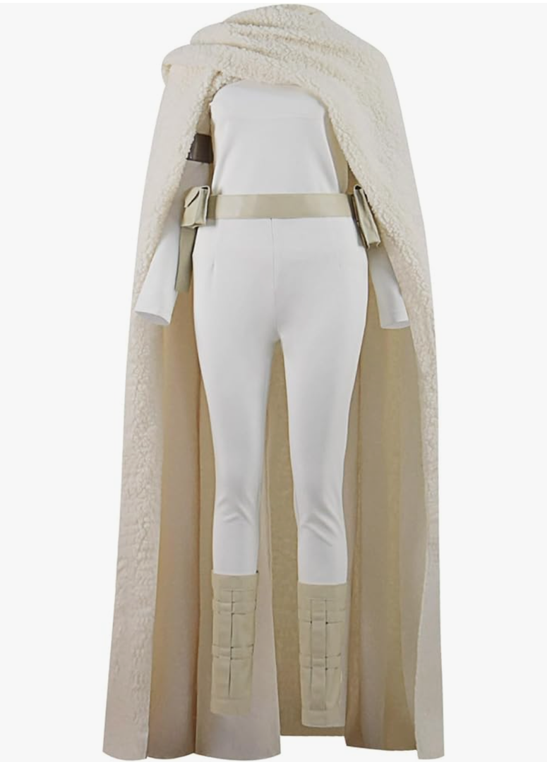 Padme Amidala Costume Women Queen Padme Dress Velvet Green Hooded Robe Cloak Deluxe Jedi Uniform Halloween Cosplay Outfits Size XL