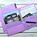 2 x Youngever 6 Pack Heavy Duty Plastic Two Pocket Folders, Heavy Duty Plastic 2 Pocket Folder (Mauve)