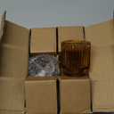 Kate Aspen Vintage Glass Tealight & Amber Votive Candle Holders (Set of 6)  Rustic Fluted Candle Holder Set, Boho Home Decor, Wedding Table Centerpieces, Farmhouse Kitchen Table Decor (One Size)