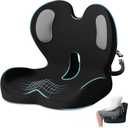 Ergonomic Seat Cushion,Office Chair Cushion with Lumbar Support Pillow,Car Orthopedic Seat Cushions,Designed for Sciatica,Tailbone,Back Pain Relief,for Office,Car,Truck,Home,Desk Chair