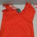 Women Sexy Halter V Neck Maxi Dress Mesh Ruffle Hem Bodycon Backless High Slit Cocktail Party Wedding Guest Dresses (Large, Red)