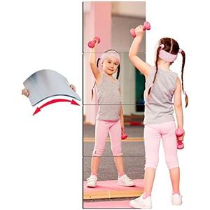 Unbreakable Acrylic Mirror Non-Glass shatterproof Mirror Full Length Wall Gym for Home Mirror Frameless Home Fitness Mirrors (4pcs,12 in x12 in ), Silver
