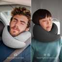 Ostrichpillow Go Neck Pillow, Travel Pillows for Airplanes, Premium Memory Foam Travel Pillow, 360 Ergonomic Design, Asymmetrical Sides, Travel Bag Included, Washable Modal Cover