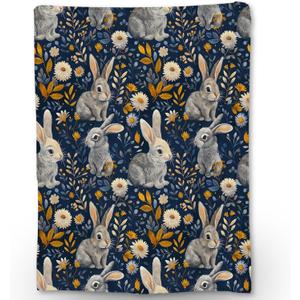 Cute Rabbit Blanket, Soft Flannel Throw Blanket for Couch, Bed, Travel, Living Room & Home Decor, Cozy Lightweight Warm Fluffy Fuzzy Blankets for Adults Women Girls 8060 in