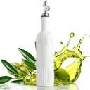 LYEOBOH Oil Dispenser for Kitchen, Olive Oil Dispenser Bottle with Non Drip Spout - 17 OZ Ceramic Vinegar Dispenser Bottle, Easy to Use for Kitchen Gadgets, Frying, BBQ, White