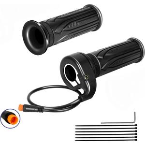 Universal 3 Pin Ebike Throttle Full Twist Compatible with Electric Bike Scooter Bicycle Motorcycle 12V 36V 48V 72V, 20X E Bike Throttle Grip Kit Replacement for Folding Mountain Bike Male