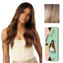Sensationnel Glamzy Lace Part Wig - Thalia Glueless Hand Tied Wider V Parting Synthetic Hair (BALAYAGEASHBLONDE)