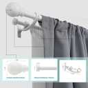 Double Curtain Rods with Aluminum Bouquet Brackets and Round Finials,Matte White Curtain Rods for Windows 48 to 86 inch,1-Inches Front and 5/8 Inches Back Double Window Drapery Rod for Blackout or Room Darkening Panels