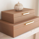 ZICOTO Decorative Storage Boxes with Lids – Set of 2 Beautiful PU Leather Organizer Bins for Your Bookshelf Home Decor - Safely Store Photos, Documents and Memory Box Keepsakes in Style
Amazon's Choice