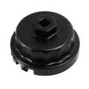 SamWinGear Oil Filter Wrench for Toyota Oil Filter Removal Tool 64MM Oil Filter Socket Set Cap Style 14Flute Compatible with Toyota Highlander Lexus RAV4 Camry Tundra Sienna 2.5-5.7L Engine（4 Slots