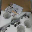 Bathroom Lighting Fixtures Black and Brushed Nickel Bathroom Vanity Light with Cylindrical Clear Stripes Glass Lampshade E26 Socket Base Bathroom Lighting Fixtures Over Mirror (3 Lights)