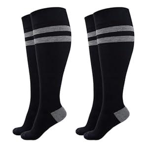 Momcozy Compression Socks for Women Wide Calf, 15-20mmHg Knee High Support Socks for Pregnancy, Nurses, Travel, Flying