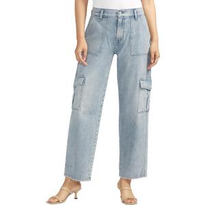 Silver Jeans Co. Women's Utility Cargo Jeans (31W x 28L, Indigo)