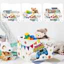 Clastyle Cool Game Storage Basket Kid Game Controller Clothes Laundry Hamper Collapsible Boy Toy Box for Nursery Palyroom,School White,40 * 30 * 30 cm