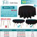 Kesfey 6 Packs Round Table Cloths 90 Inch Black Circle Bulk Linen Tablecloth Wrinkle Resistant Tablecloths Washable Polyester Fabric Round Table Cover for Wedding Camping Banquet Dining Party