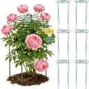 6 Pack Peony Cages and Supports, 12" x 24" Tall Peonies Support Cage, Heavy Duty Metal Peony Stakes and Supports for Rose Hydrangea Flower Plant