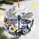 Christmas Ornaments, Dodosky 2.8in Ceramic Hanging Ornament, Xmas Decor, Christmas Tree Ornaments, Xmas Decorations for Tree, Holiday Ornament, Dragonfly Gifts, Gifts for Mom, Sisters, Bestie, Woman