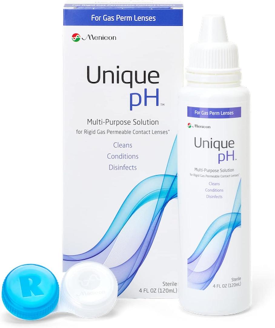 Menicon Unique pH Multi-Purpose Contact Lens Solution With Lens Case (4 Fluid Ounces) (4 Fl Oz (Pack of 1))