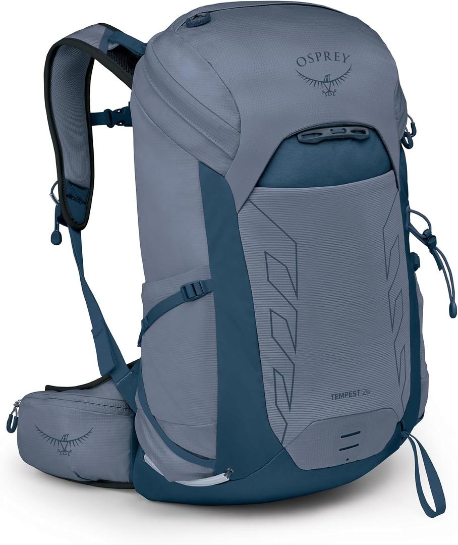 Osprey Tempest 26L Women's Lightweight Hiking Backpack - Daypack for Travel & Camping, Anchor Blue/Atlas, 26L - Standard Fit