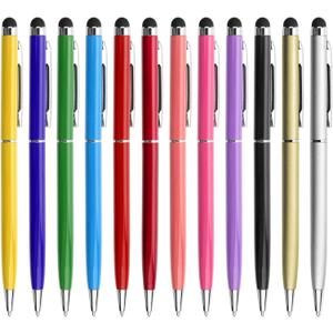 innhom 12 Pack Stylus Pens for Touch Screens Stylus Pen for ipad Compatible with iPad iPhone Tablets Samsung Kindle and Black Ink Ballpoint Pens-2 in 1 Stylists Pens