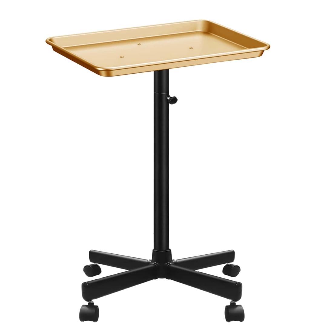 Premium Aluminum Salon Tray, Sturdy Corrosion-Resistant Adjustable Tray is Used for Tattoo Tray, Salon Tool/Color Tray, Beauty Spa Tray, Dentist Tray, Etc.(Black+Gold)