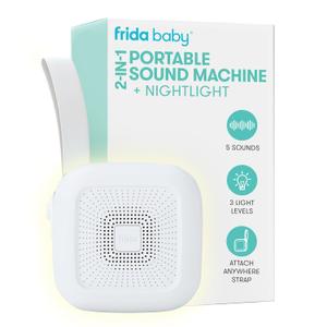 Frida Baby 2-in-1 Portable Sound Machine for Baby + Nightlight | White Noise Sound Machine for Baby with 5 Soothing Sounds & 3 Nightlight Modes | Travel Sound Machine Attaches to Strollers, Car Seats Frida Baby 2-in-1 Portable Sound Machine for Baby + Nightlight | White Noise Sound Machine for Baby with 5 Soothing Sounds & 3 Nightlight Modes | Travel Sound Machine Attaches to Strollers, Car Seats