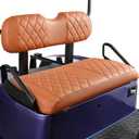 NOKINS Golf Cart Diamond Seat Covers Kit, Fit for EZGO TXT 1994-2013/EZGO RXV OEM Standard Front Seat Cushion, Golf Cart Vinyl Seat Cover, No Nails Required (All Brown)