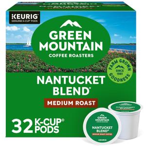 Green Mountain Coffee Roasters Nantucket Blend, Single-Serve Coffee K-Cup Pods, Medium Roast, 32 Count (BB: 10/23/2025)