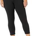 Jockey Women's Compression Fit Premium Capri Legging (Large, Deep Black)
