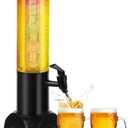 50-ounce/1.5-liter large-capacity Drink Tower Dispenser Beer Tower,Beverage Dispenser with Spigot, Tabletop Liquor Dispenser for Beer, Margarita, Liquor, Beverage (Black)
