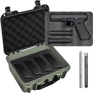 Pistol Case for 2 Handguns – TSA Approved Hard Shell Gun Case with Triple-Layer DIY Customizable Foam Insert | Waterproof & Shockproof 9mm Handgun Storage Box for Range, Travel & Firearm Transport