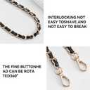 Bag Leather Chain Strap for Handbag Replacement,Purse Chain Shoulder Straps Crossbody (BLACK-90CM) (35.5in)