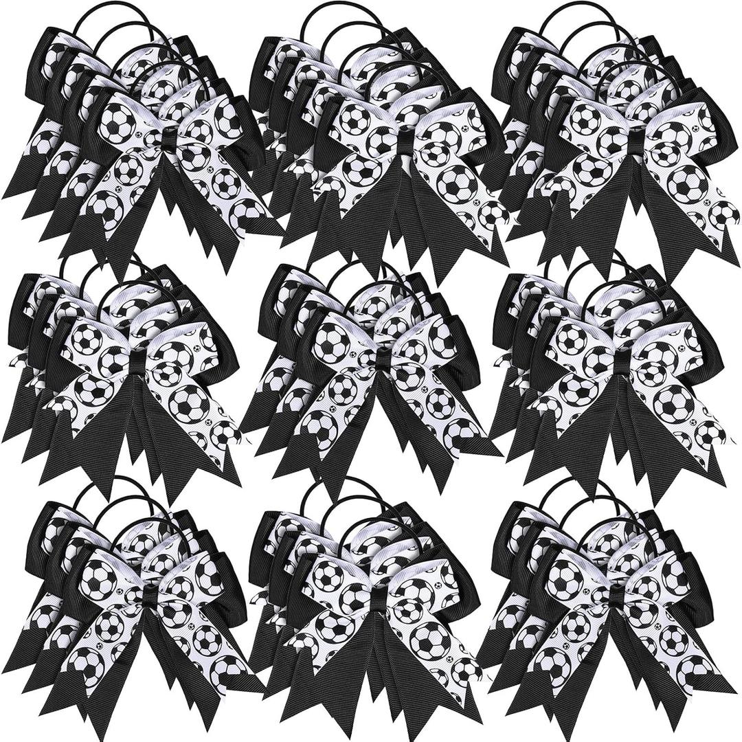 WILLBOND 20 Pieces Soccer Hair Ties Elastic Soccer Ball Hair Accessories for Girl Women Player School Team Football Birthday Party (Black, White) WILLBOND 20 Pieces Soccer Hair Ties Elastic Soccer Ball Hair Accessories for Girl Women Player School Team Football Birthday Party (Black, White)