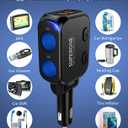 SUPERONE 180W Cigarette Lighter Splitter with 20W PD, 2-Socket Cigarette Lighter Adapter, Fast USB C Car Charger with Type-C 20W PD & QC 3.0 for Dash Cam, GPS, iPad/Laptop/iPhone 17/16/15/14/Samsung