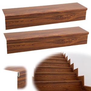 2 Set 4 Pcs Vinyl Stair Tread & Riser Kit, Waterproof Scratch Resistant